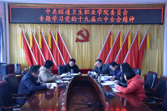 中共昭通卫生职业学院委员会专题学习党的十九届六中全会精神